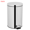 Household Kitchen Bathroom 20L Stainless Steel Polish Trash Can With Foot Pedal Round Shape Mirror Polishing Trash Bin