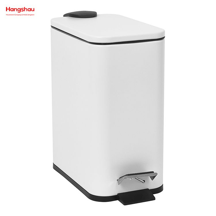 Bathroom Hotel Dust Bin Foot Pedal Dustbin With Rubbish Bin Garbage Kitchen Office Trash Can Iron Rectangular Pedal Bin 