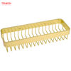 Gold Rectangular Shape Aluminium Bathroom Corner Rack With Metal Shower Caddy Bath Storage Rack Wall Shelf Wall Mounted Bracket