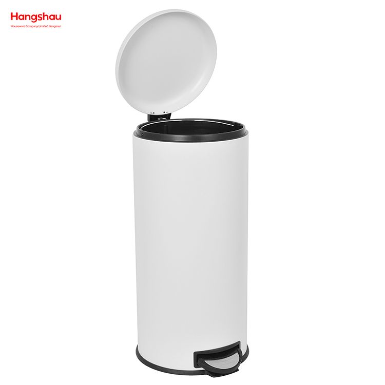 30L Lobby Stainless Steel Garbage Trash Bin For Kitchen waste Office Trash Can Cafeteria Custom Colorful Silent Closing Foot Pedal Dustbin