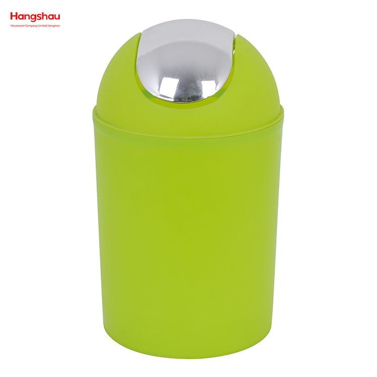 5L Plastic Round Swing-Top Trash Can Household Trash Can Push-Door Trash Can Ball-Top Trash Can