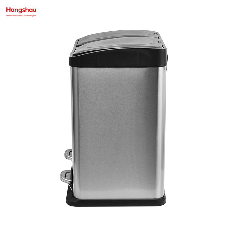 30L Cafeteria Sorting Garbage Bins Kitchen Garbage Classification Waste Outdoor Stainless Steel Environment protection Classification Trash Can