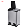 40L Kitchen Garbage Classification Waste Cafeteria Sorting Garbage Bins Outdoor Stainless Steel Environment protection Classification Trash Can