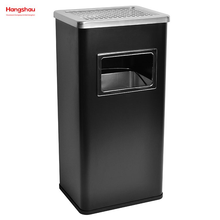 30L Smoking Area Trash Can Rectangle Wholesale Square Ashtray Dustbin With An Ashtray In The Hotel Lobby Stainless Steel Trash Can Ashtrays in Public Places Waste Bins 