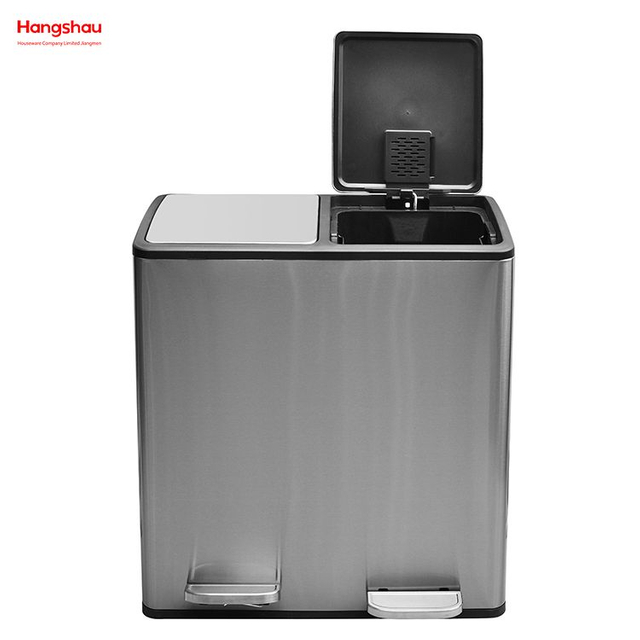 60L Waste Cafeteria Sorting Garbage Bins Sealing And Odor Prevention Stainless Steel Environment protection Classification Trash Can Kitchen Garbage Classification