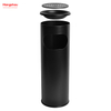 12L Metal With An Ashtray In The Hotel Lobby Trash Can Ashtrays in Public Places Waste Bins Smoking Area Trash Can Stainless Steel Round Ashtray Dustbin 