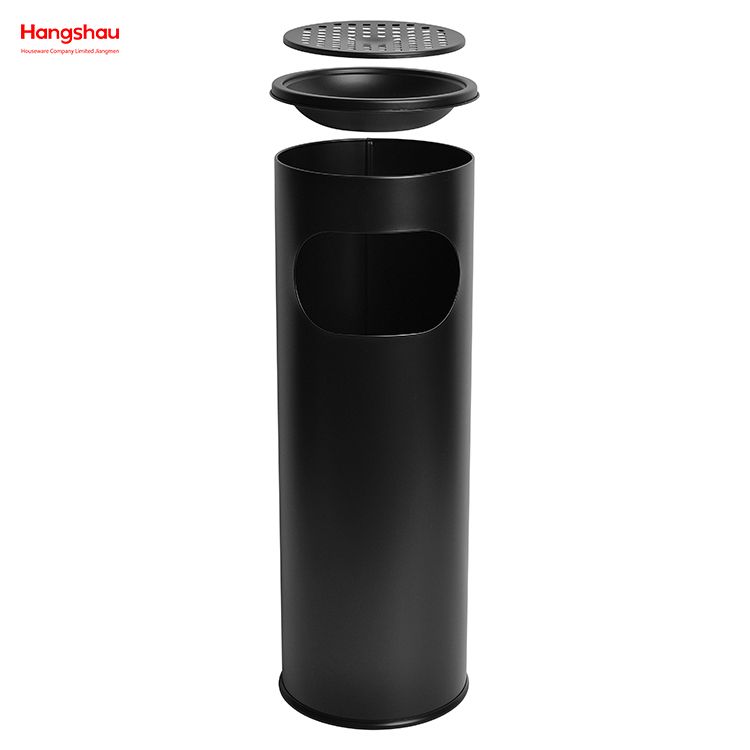12L Metal With An Ashtray In The Hotel Lobby Trash Can Ashtrays in Public Places Waste Bins Smoking Area Trash Can Stainless Steel Round Ashtray Dustbin 