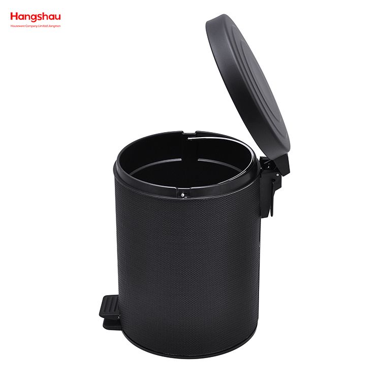 5L Round Powder Coating Household Pedal Waste Bin Dust Bins For Indoor Trash Can Bathroom Trash Can Metal Morden Style Dustbin Garbage Can PU PP