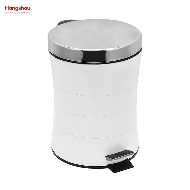 5L Bathroom Powder Coating Household Pedal Waste Bin Metal Trash Can For Indoor Trash Can Morden Style Dustbin Garbage Can Dust Bins