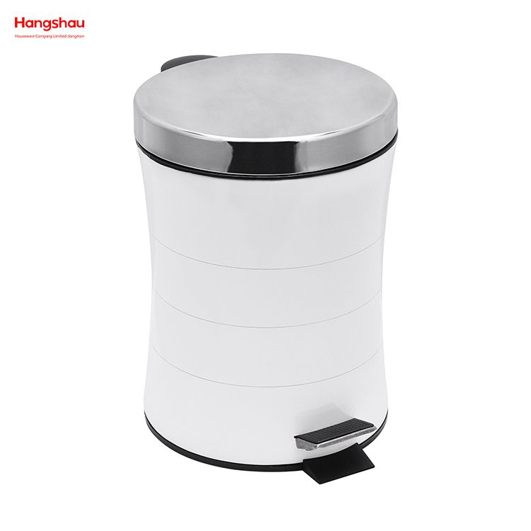 5L Bathroom Powder Coating Household Pedal Waste Bin Metal Trash Can For Indoor Trash Can Morden Style Dustbin Garbage Can Dust Bins