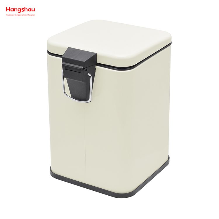 5L Square Bathroom Trash Can Morden Style Dustbin Garbage Can Waste Bin Dust Bins For Indoor Trash Can Metal Powder Coating Household Pedal 