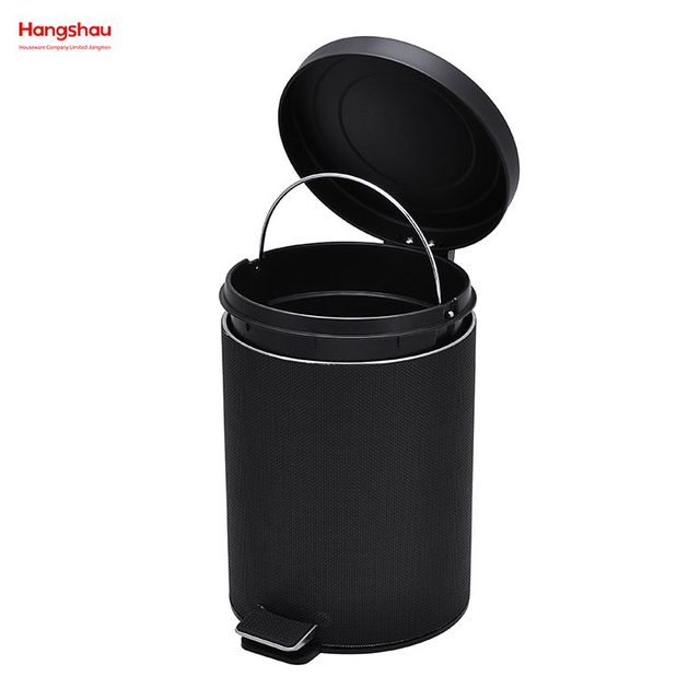 5L Round Metal Morden Style Dustbin Garbage Can PU PP Powder Coating Household Pedal Waste Bin Dust Bins For Indoor Trash Can Bathroom Trash Can 