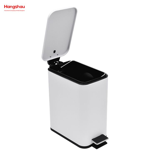 5L Waste Bin Dust Bins Pedal Morden Style Dustbin Garbage Can Household Square Bathroom Trash Can For Indoor Trash Can Metal 