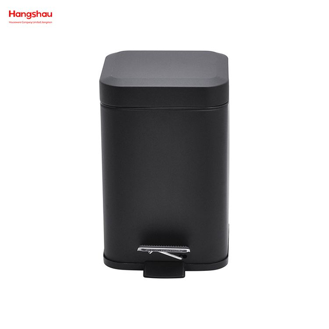 3L Stainless Steel Square Pedal Bin with Soft Close Device High Quality Trash Can with Foot Pedal for Bathroom/bedroom/office Dustbin Pedal Bin Garbage Can