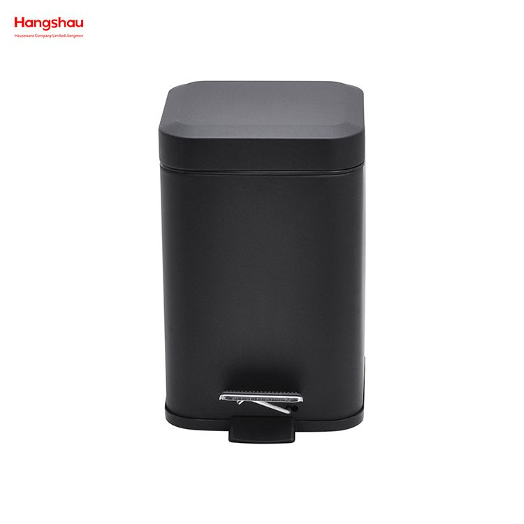 3L Stainless Steel Square Pedal Bin with Soft Close Device High Quality Trash Can with Foot Pedal for Bathroom/bedroom/office Dustbin Pedal Bin Garbage Can