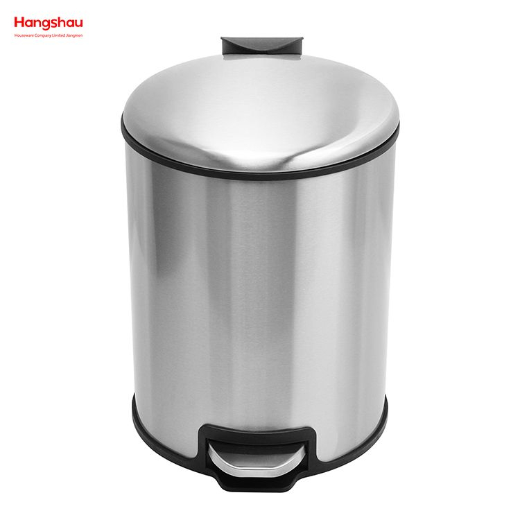 8L Household Bathroom Inner Bucket Trash Bin with Step Pedal Office And Kitchen Use Waste Bins Genre Dustbin Garbage Can Stainless Steel Round Pedal Bin with Soft Close Device 