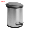 5L Dustbin Houseware Products Stainless Steel Pedal Trash Bin With Plastic Cover Closing Slowly And Mutely Round Trash Bin Waste Bin 
