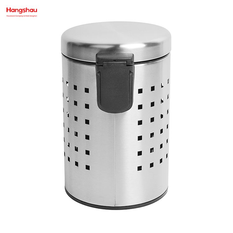 3L Restroom Stainless Steel Rubbish Waste Trash Can With Removable Inner Bucket Office Household Bathroom Bins With Lids Small Pedal Bin For Toilet 