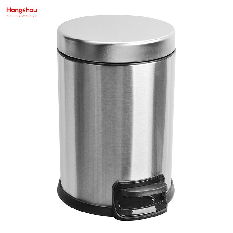 3L Patent Design Household Pedal Waste Bin For Indoor Trash Can Foot Pedal Bathroom Metal Trash Can Powder Coating Morden Style Dustbin Garbage Can Dust Bins 