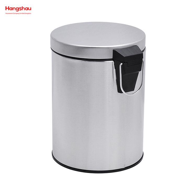 5L Stainless Steel Household Bathroom Inner Bucket Trash Bin with Step Pedal for Office And Kitchen Use Waste Bins Genre Dustbin Garbage Can