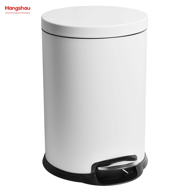 20 Liter / 5.3 Gallon Round Household Soft-close Trash Can With Foot Pedal Can Step Pedal Dustbin Kitchen Waste Bin Garbage Bin