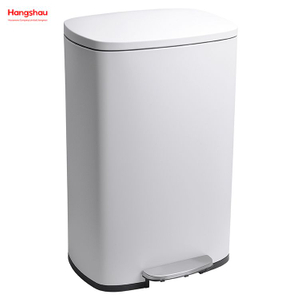 50L Hotels Cafeteria Custom Colorful Rectangular Foot Pedal Dustbin Large Capacity Office Lobby Stainless Steel Garbage Trash Bin For Kitchen Waste Trash Can 