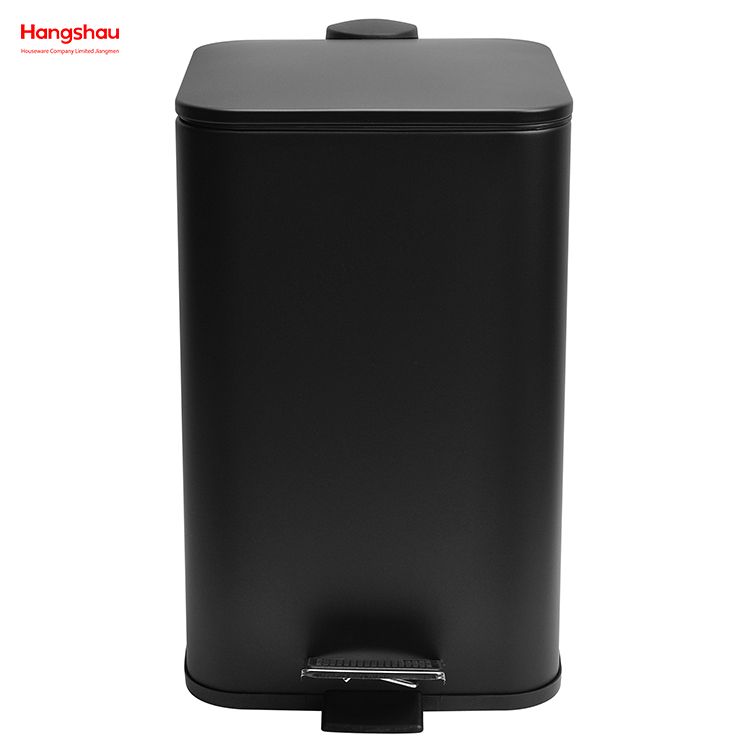 12L Modern Decorative Trash Bin Household Square Pedal Trash Can Bathroom Bin Medium Rubbish Bin Dustbin