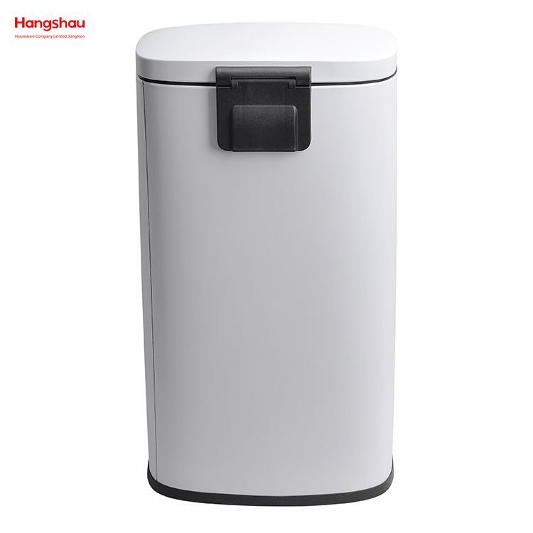 30L Hotels Cafeteria Custom Colorful Rectangular Silent Closing Foot Pedal Dustbin Lobby Stainless Steel Garbage Trash Bin For Kitchen waste Office Trash Can