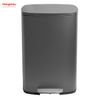 50L Large Capacity Lobby Stainless Steel Garbage Trash Bin For Kitchen Waste Office Trash Can Hotels Cafeteria Custom Colorful Rectangular Foot Pedal Dustbin 