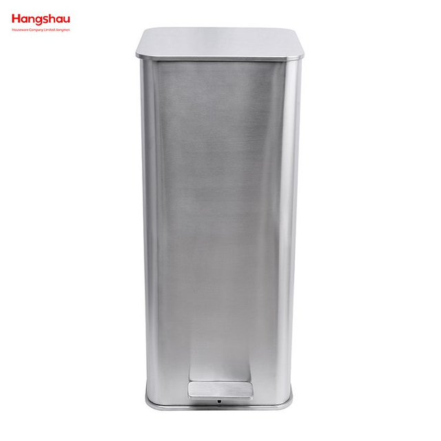 30L Stainless Steel Metal Morden Style Dustbin Kitchen Garbage Can Household Dust Bins For Indoor Trash Can Powder Coating Pedal Waste Bin Bathroom Trash Can 