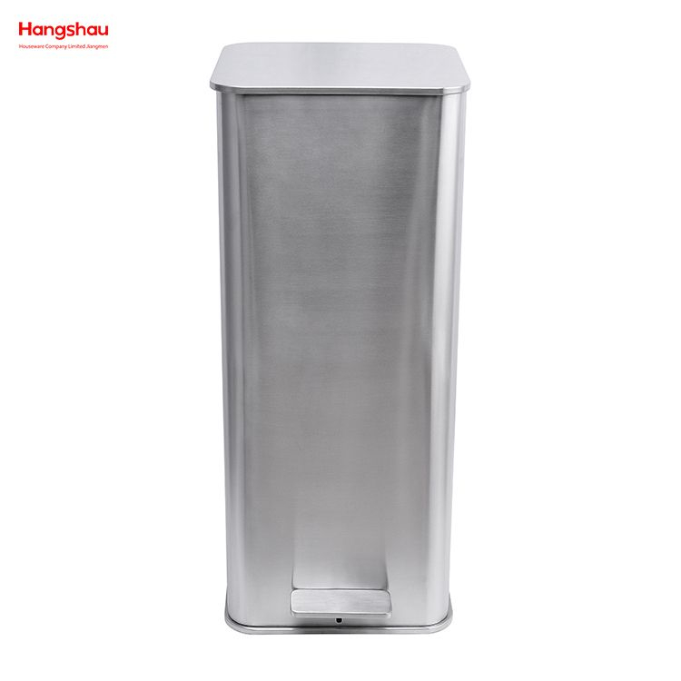 30L Stainless Steel Metal Morden Style Dustbin Kitchen Garbage Can Household Dust Bins For Indoor Trash Can Powder Coating Pedal Waste Bin Bathroom Trash Can 