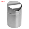 3.5L stainless steel round push bin Swing Lid Waste Bin Hotel Room Metal Trash Bin Waste Bin Dustbin Steel Recycle Bin Metal Trash Can With Cover Lid
