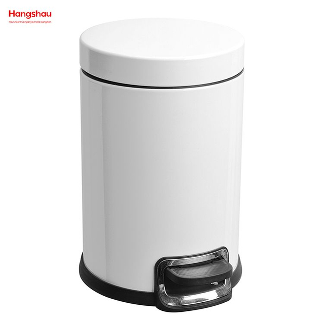 Patented Design 3L Round Pedal Bin Office Pedal Waste Bin For Indoor Trash Can Small Trash Can Bedroom Household Plastic Foot Pedal Dust Bins Bathroom Simple Dustbin Garbage Can 