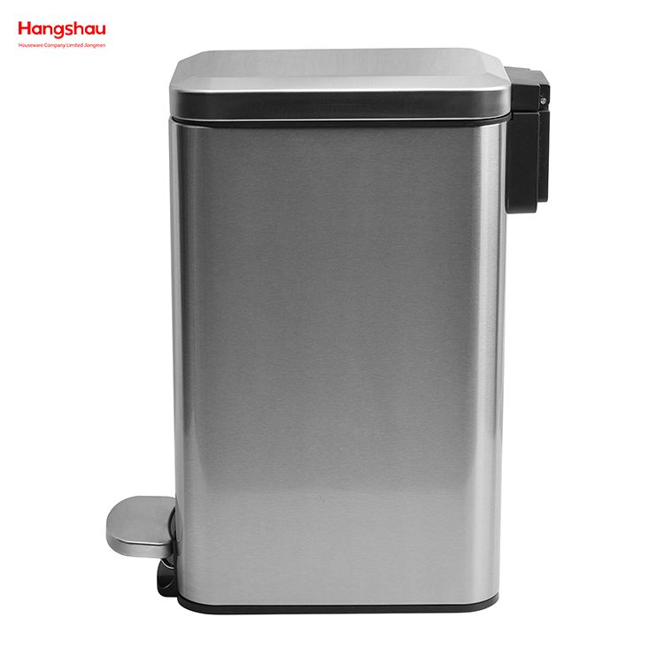 8L Stainless Steel Rectangular Pedal Bin Hotel Dust Bin Stainless Steel Foot Pedal Dustbin With Rubbish Bin Garbage For Kitchen Hotel Office Trash Can