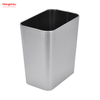 6L Stainless Steel Square Bin Household Kitchen Bar Opening Simple Trash Bin without Lid Garbage Bin Open Top Dustbin 