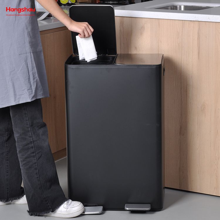 60 Liters Garbage Sorting Kitchen Waste Outdoor Stainless Steel Trash Can