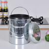 Waste Bin with Handle Open Top Household Kitchen Round Food Compostable Compost Bin Lid Detached From Compost Bin Trash Bin