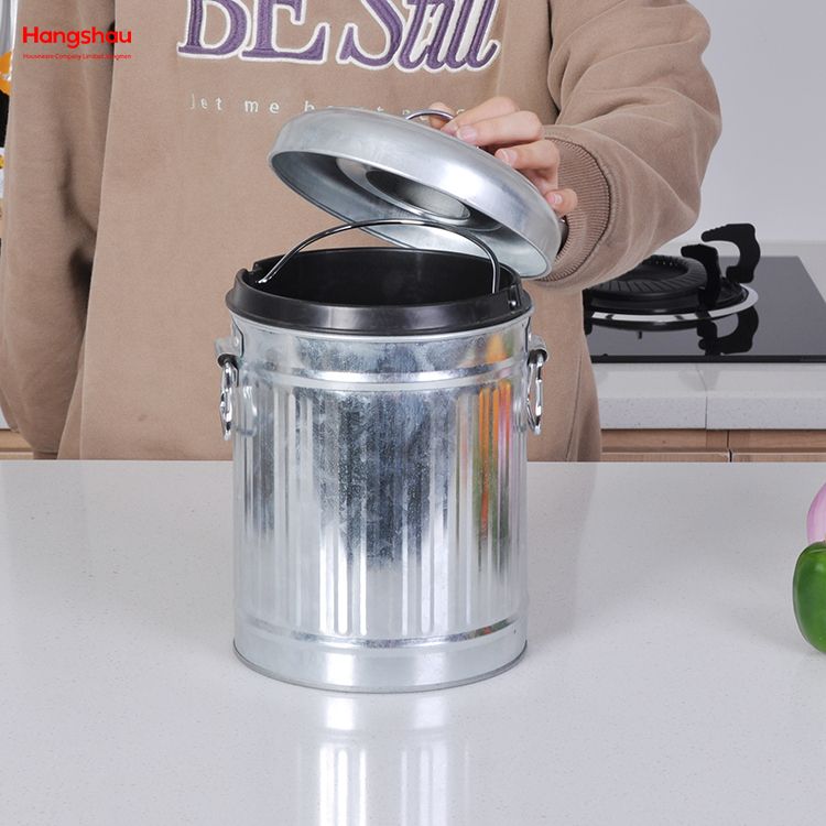 Stainless Steel Kitchen Compost Bin Countertop Table Garbage Container Odor-free Compost Bin