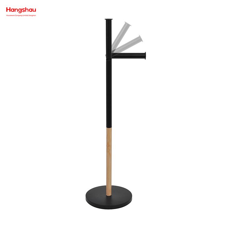 Iron Round Base 7-Shaped Tissue Holder New Design Tissue Holder Bamboo And Metal Segmented Tissue Holder