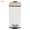 Metal Rectangle Bamboo Trash Can With Lid Wastebasket Made Of Bamboo Outdoor Garbage Can Waste Bin For Home Office Bathroom Kitchen