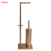 Aureate Lacquer Spraying Free Standing Stainless Steel Toilet Brush And Paper Holder Standing Brushed And Anti-fingerprint Lacquer Spraying Metal Toilet Brush Holder 