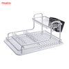 Kitchen Double Deck Aluminum Stand Dish Rack Cup Holder Alloy Dish Rack over Sink Organizer Metal Drying Dish Tray Rack