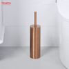 Luxury Metal Standing Toilet Brush Stainless Steel Bathroom Toilet with Holder Plastic Brush Cleaning Set 
