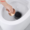 Luxury Metal Standing Toilet Brush Stainless Steel Bathroom Toilet with Holder Plastic Brush Cleaning Set 