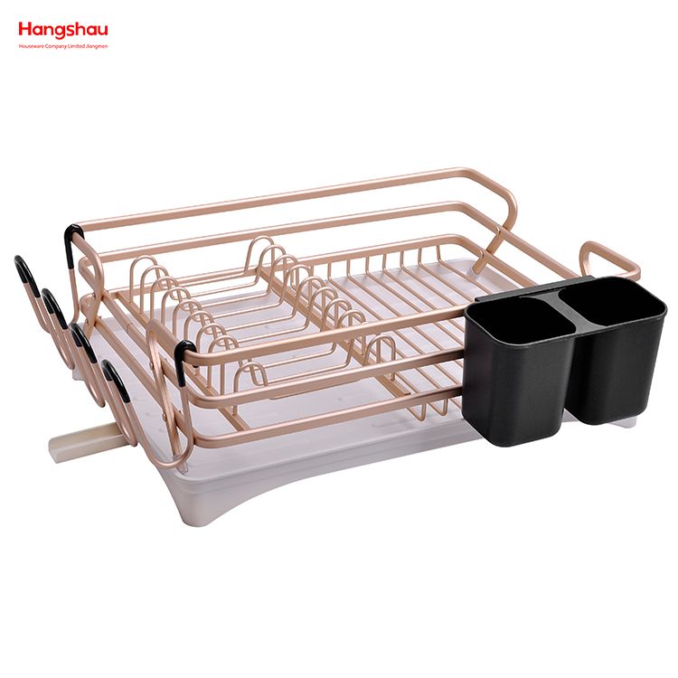  Aluminum Alloy Dish Rack over Sink Organizer Kitchen Stand Dish Rack Countertop Dish Rack Cup Holder Metal Drying Plastic Dish Tray Rack 