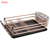 Kitchen Stand Dish Rack Countertop Dish Rack Cup Holder Golden Aluminum Alloy Dish Rack over Sink Organizer Metal Drying Plastic Dish Tray Rack 