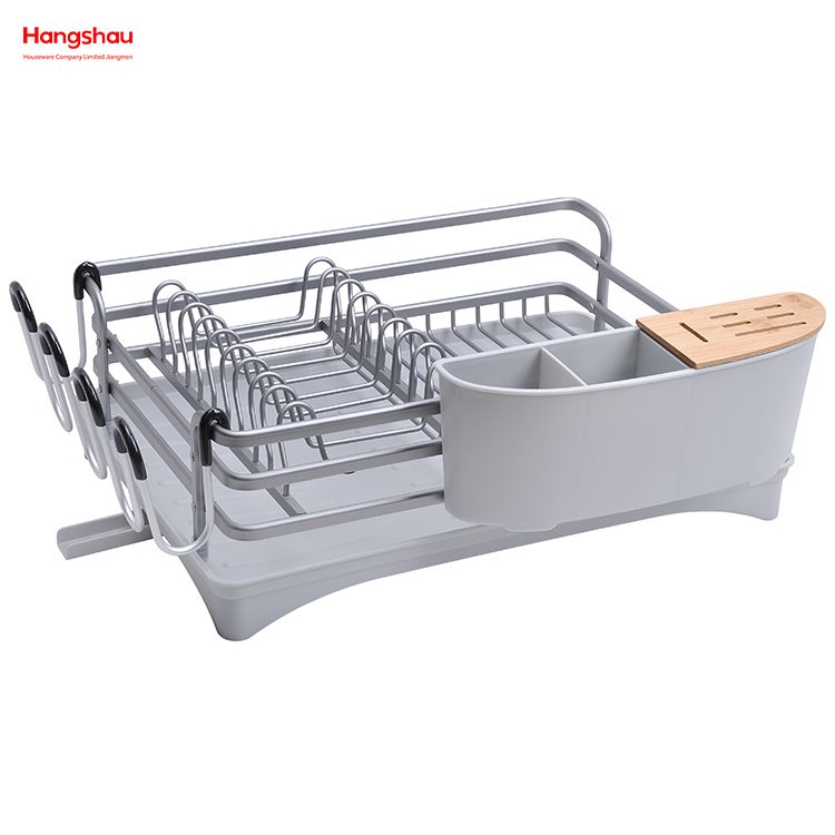 Aluminum Alloy Dish Rack over Sink Organizer Metal Drying Plastic Dish Tray Rack Kitchen Stand Dish Rack Countertop Dish Rack Cup Holder 