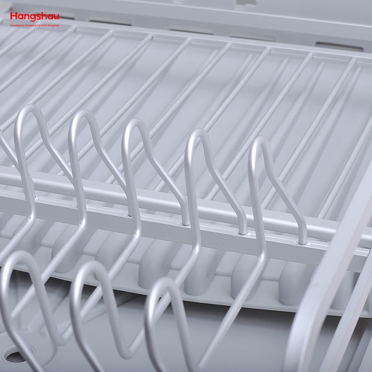 Aluminum Alloy Dish Rack Plastic Dish Tray Rack Kitchen Stand Dish Rack Countertop Dish Rack Cup Holder 