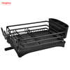 Black Powder Coated Stand Dish Rack Countertop Dish Rack Cup Holder Aluminum Alloy Dish Rack over Sink Organizer Metal Drying Plastic Dish Tray Rack Kitchen 