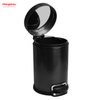 Brushed And Black Nickel Lacquer Spraying Household Bathroom Stainless Steel 3L Pedal Trash Bin With Cover Closing Slowly And Mutely Round Trash Bin Waste Bin Dustbin